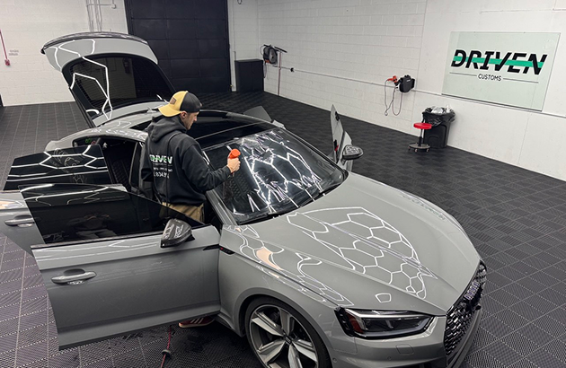 FAQ section illustration with customized sports car